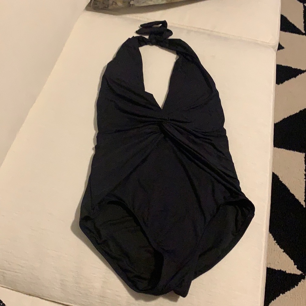 Black Knot-front Bathing Suit